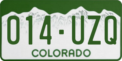 CO license plate 014UZQ