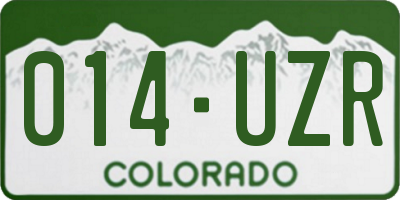 CO license plate 014UZR