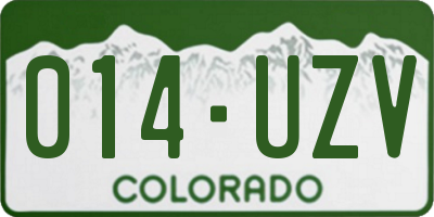 CO license plate 014UZV