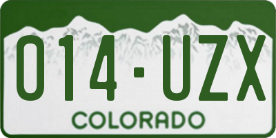 CO license plate 014UZX