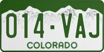 CO license plate 014VAJ