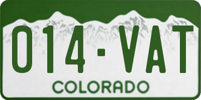 CO license plate 014VAT