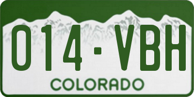 CO license plate 014VBH