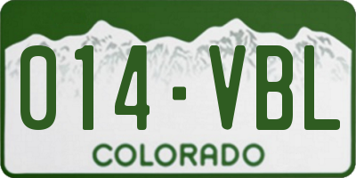 CO license plate 014VBL
