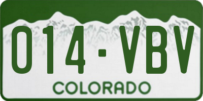 CO license plate 014VBV