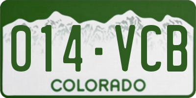 CO license plate 014VCB