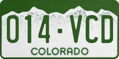 CO license plate 014VCD