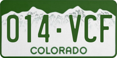 CO license plate 014VCF