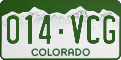 CO license plate 014VCG