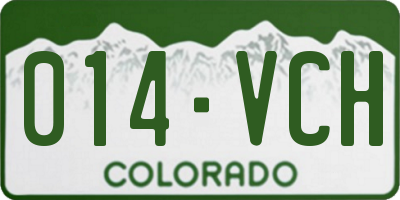CO license plate 014VCH