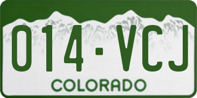 CO license plate 014VCJ