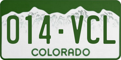 CO license plate 014VCL