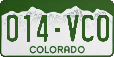 CO license plate 014VCO