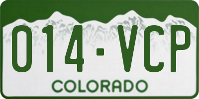 CO license plate 014VCP