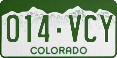 CO license plate 014VCY