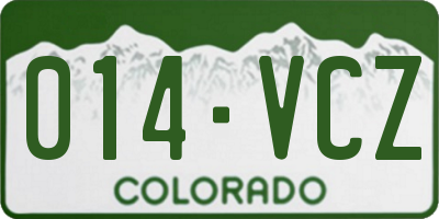 CO license plate 014VCZ