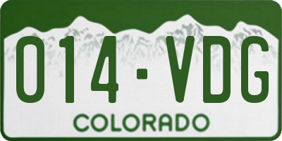 CO license plate 014VDG