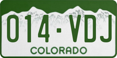 CO license plate 014VDJ