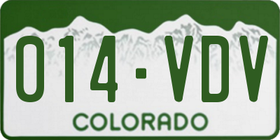 CO license plate 014VDV