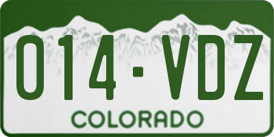 CO license plate 014VDZ