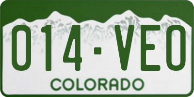 CO license plate 014VEO