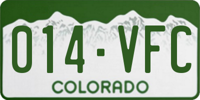 CO license plate 014VFC