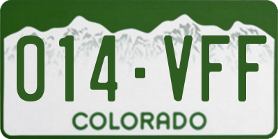 CO license plate 014VFF