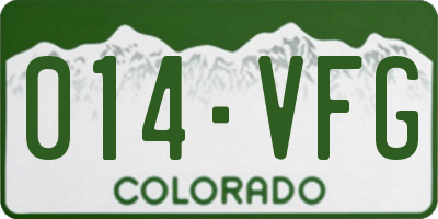 CO license plate 014VFG
