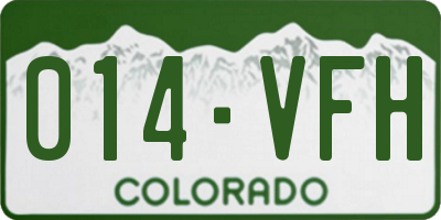 CO license plate 014VFH