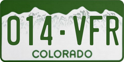 CO license plate 014VFR
