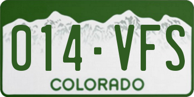 CO license plate 014VFS