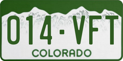 CO license plate 014VFT