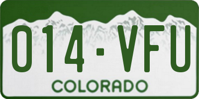 CO license plate 014VFU