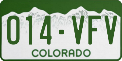 CO license plate 014VFV