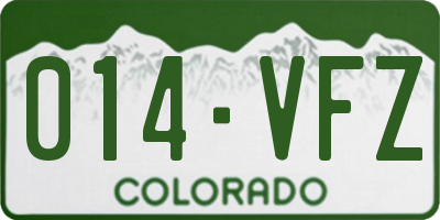 CO license plate 014VFZ