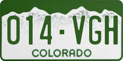 CO license plate 014VGH