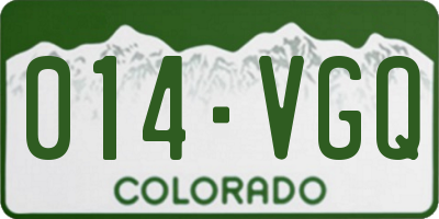 CO license plate 014VGQ