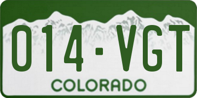 CO license plate 014VGT