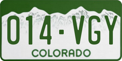 CO license plate 014VGY