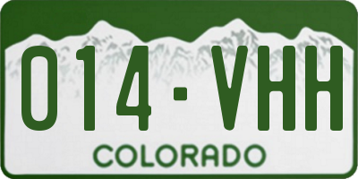 CO license plate 014VHH