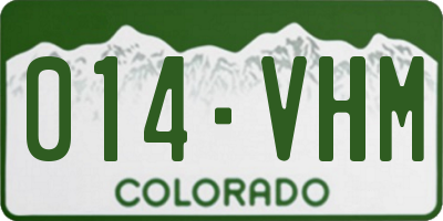 CO license plate 014VHM