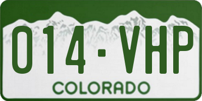 CO license plate 014VHP