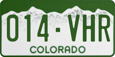 CO license plate 014VHR