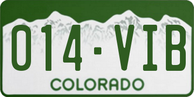 CO license plate 014VIB