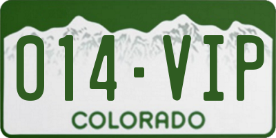CO license plate 014VIP