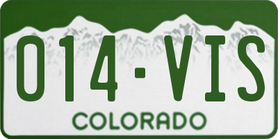 CO license plate 014VIS