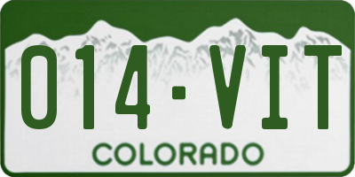 CO license plate 014VIT