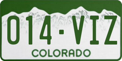 CO license plate 014VIZ