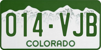 CO license plate 014VJB