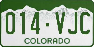CO license plate 014VJC